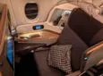 JAMCO's wide and comfy seat on SIA, with large IFE screen