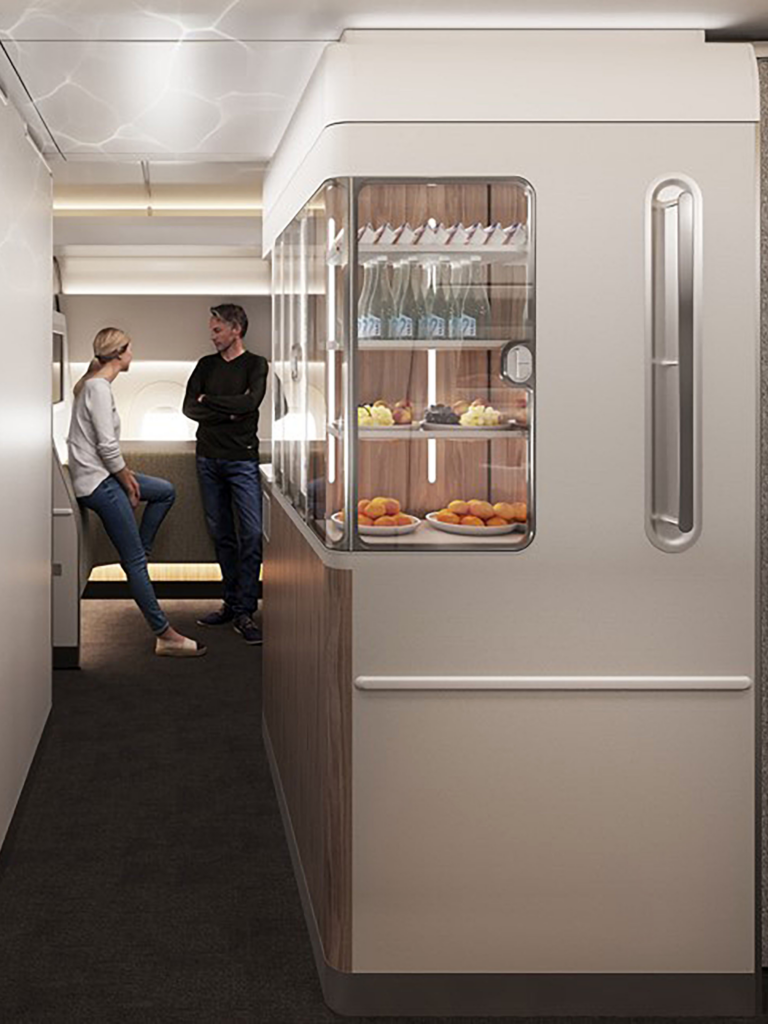 Qantas Airways Wellbeing Zone on the Sunrise A350. Nominated for the awards