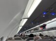 Inside a passenger filled Volotea A320