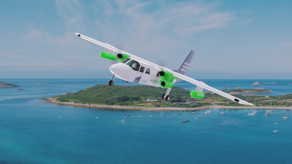 Rendering of Cranfield Aerospace Solutions hydrogen-powered Islander