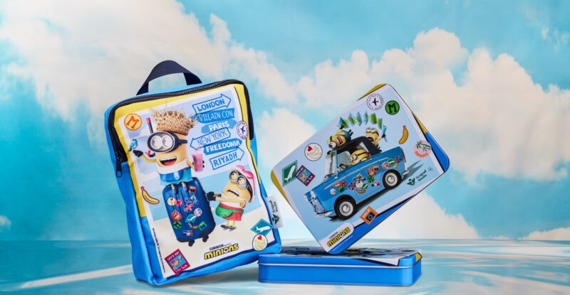 Children's amenity kits with Minions characters on them by Buzz for Saudia