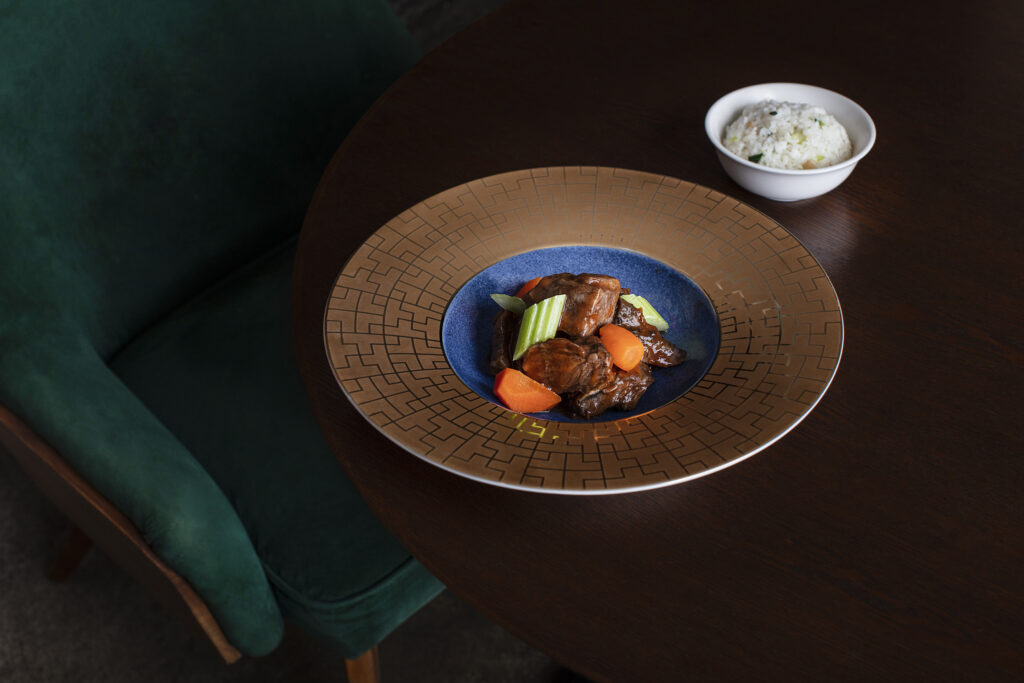 Braised beef ribs with port wine by Duddell’s for Cathay Pacific