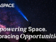 A galactic image with the words Empowering Space. Embracing Opportunities. Novaspace