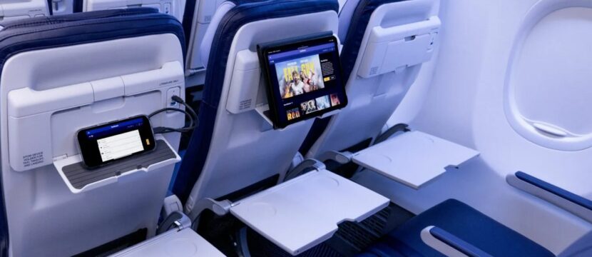 Various devices are held in PED holders that are a part of the Southwest Seats