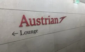 Austrian Airlines lounge entrance.