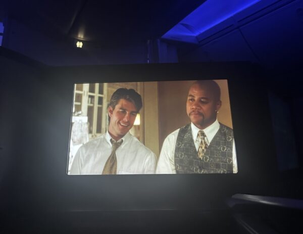 Jerry Maguire is playing on the IFE screen
