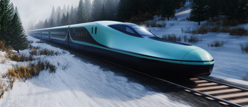 E10 Series Shinkansen train via Tangerine is black and green.