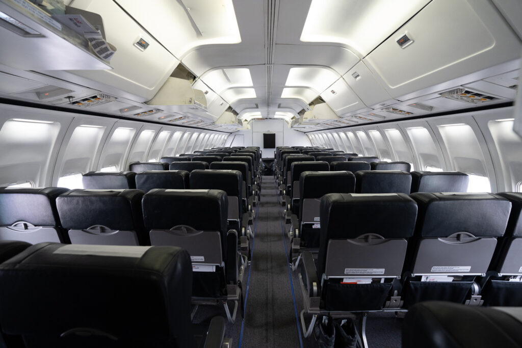 Air Inuit 737 combi seating section with a 3-3 configuration