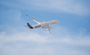 Airbus A350-1000 in the airframer's livery in-flight