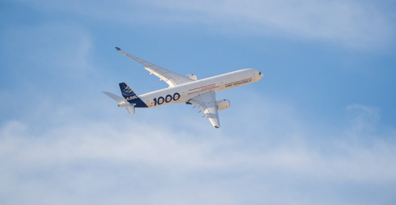Airbus A350-1000 in the airframer's livery in-flight