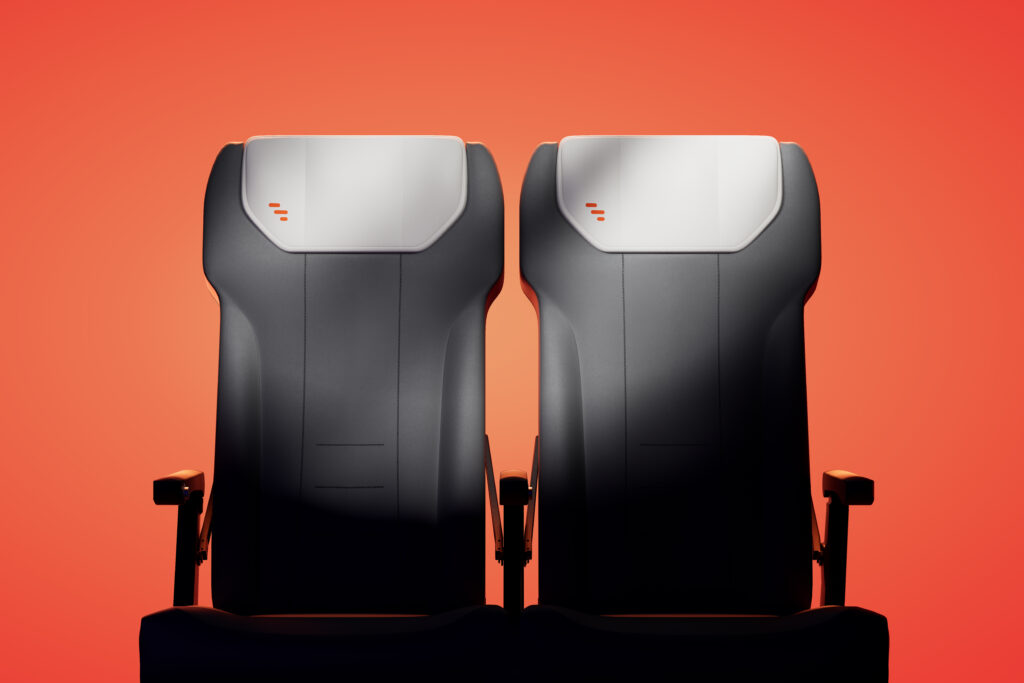 Expliseat seat pair on an orange background