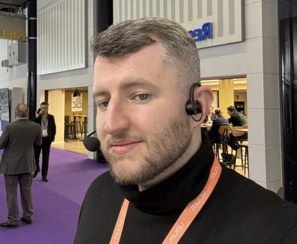 Fintan Horan-Stear is wearing the Skyted 320 headset at AIX 2025