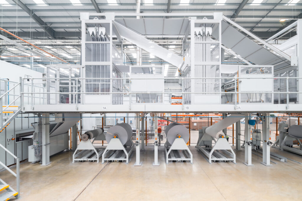 Details of the ‘tissue’ element of the production sequence are seen here during the production line at the Gen Phoenix facility