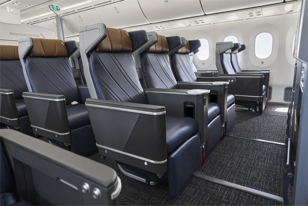 The American Airlines Boeing 787-9 will feature 32 Premium Economy seats, pictured here.