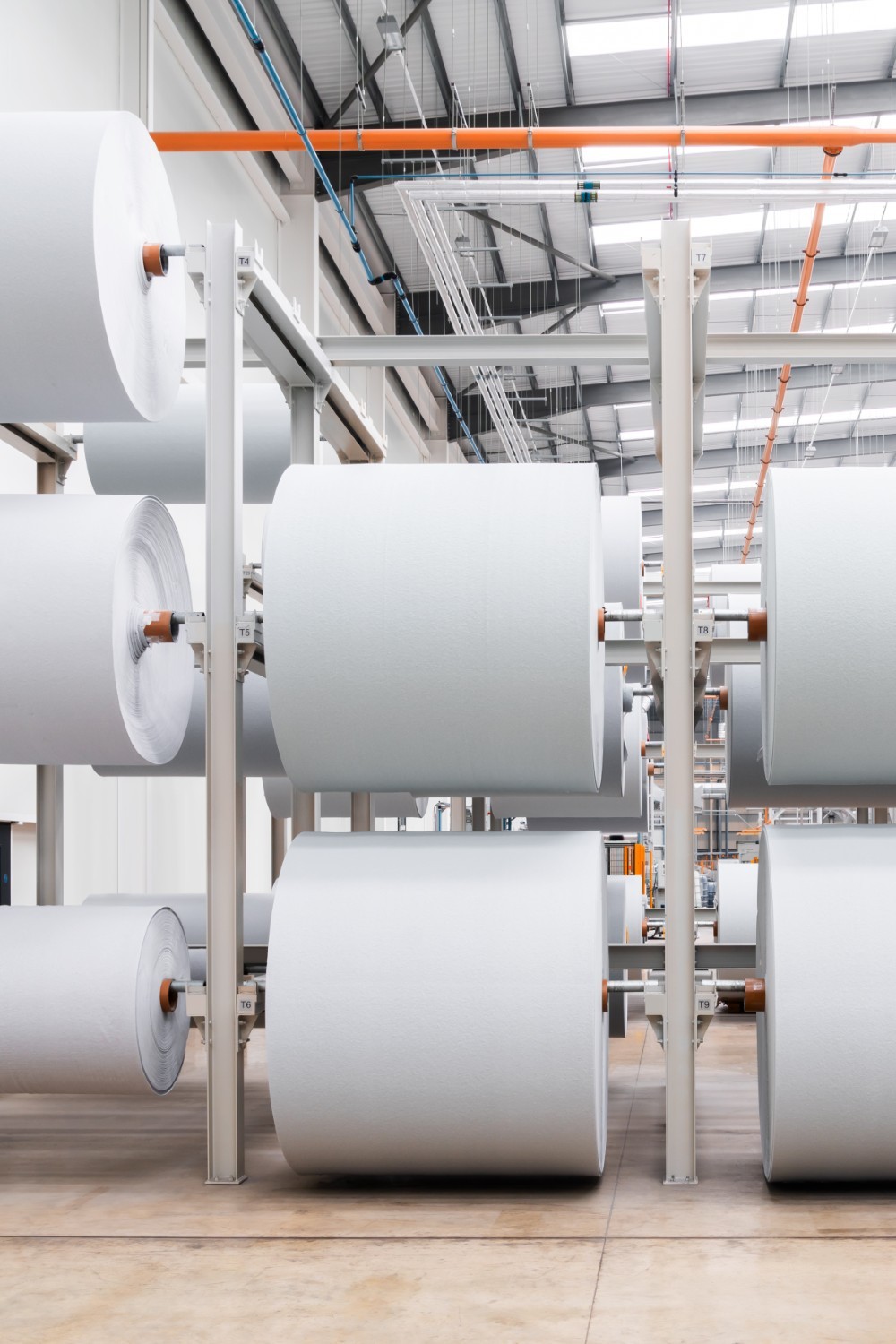Rolls of uniform web material in large quantities at the Gen Phoenix facility