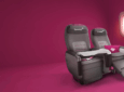 Eurowings premium biz recliners on a burgundy background