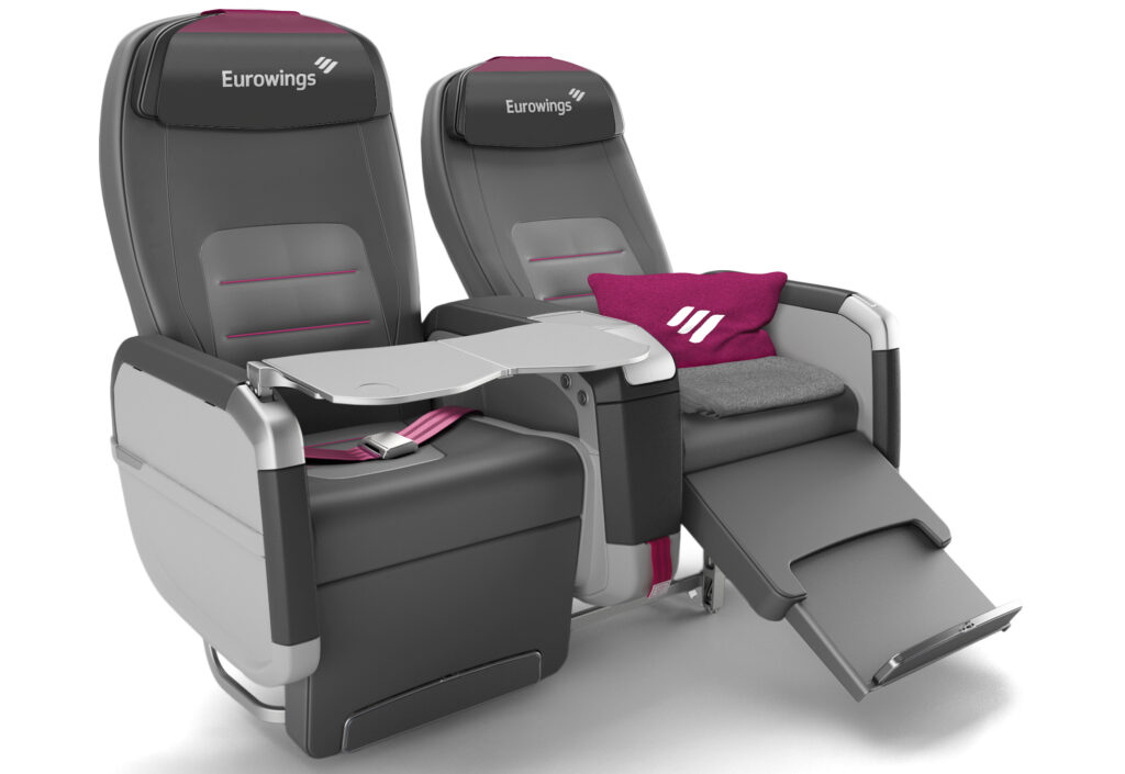 Eurowings premium biz recliners on a white background