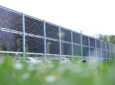 Upright solar panels at Zurich Airport