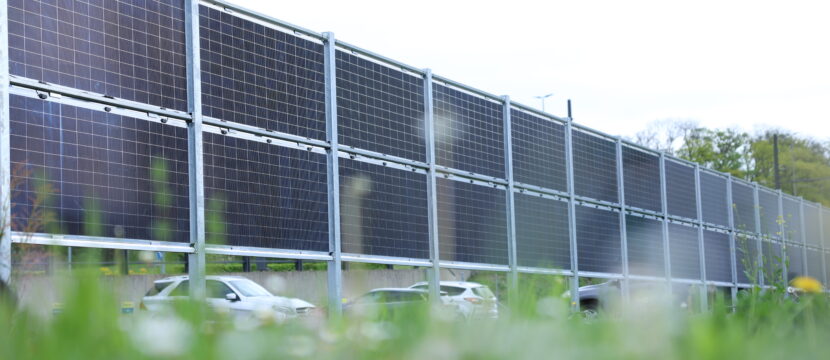 Upright solar panels at Zurich Airport