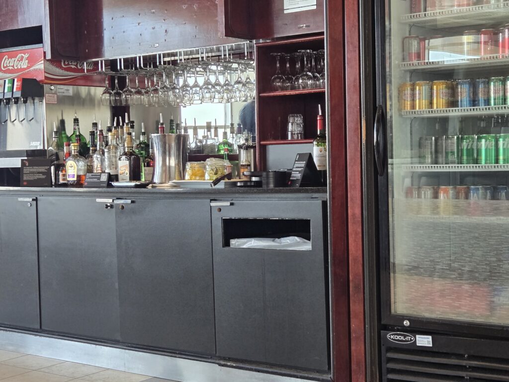 Self-service bar in the Maple Leaf Lounge