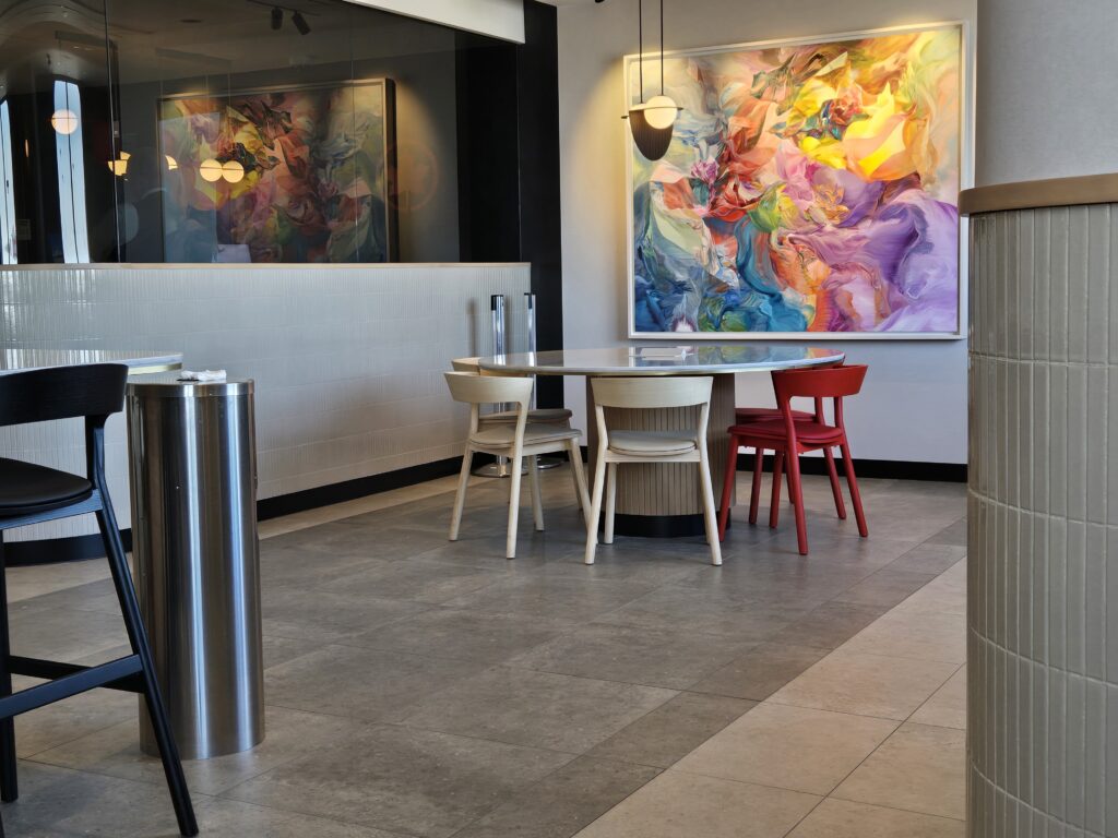 A large table in the lounge