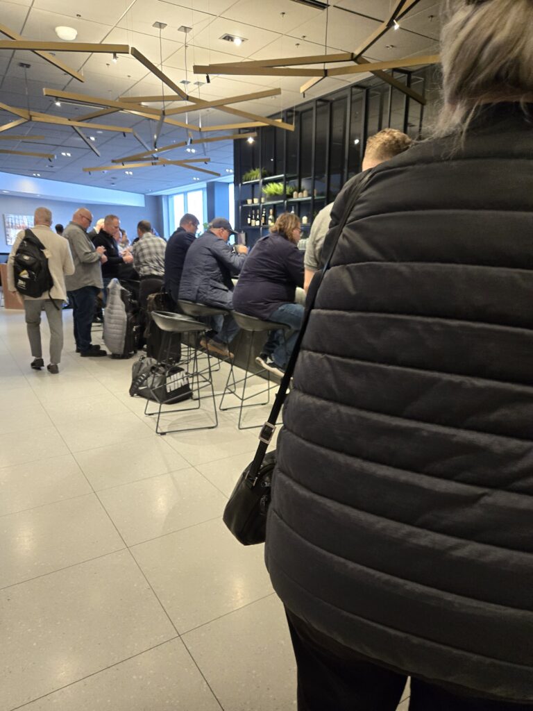 A long line for coffee