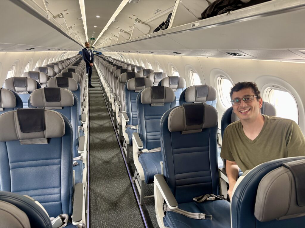 The author, Jason Rabinowitz, smiles while aboard the Porter E2.