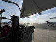 An aircraft is being fueled