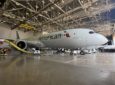 American Airlines 787-9 in the hangar in Fort Worth
