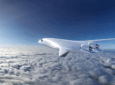 Rendering of JetZero Z4 BWB aircraft in-flight.