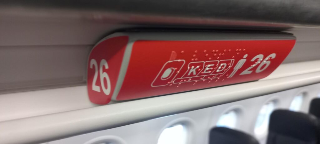Braille seat numbering