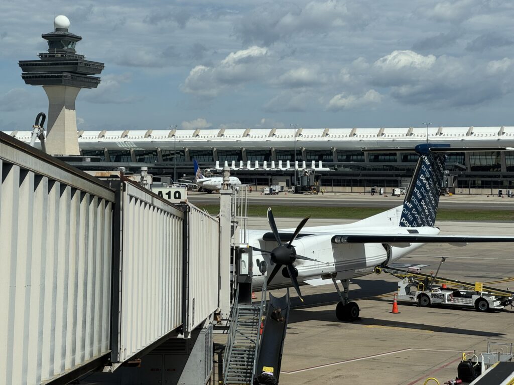 Porter Q400 at the gate at IAD.
