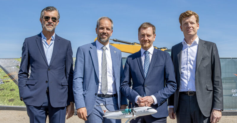 Deutsche Aircraft executives and dignitaries celebrate cornerstone ceremony for FAL in Germany
