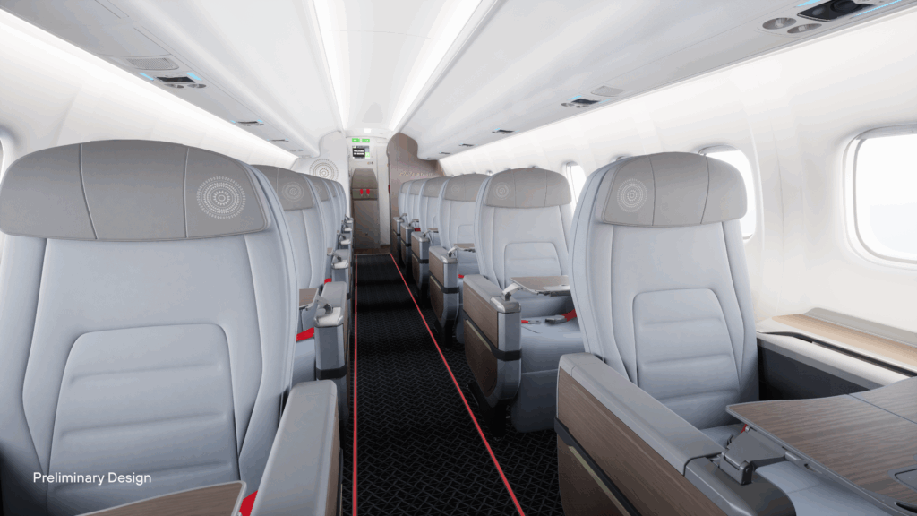 Air Tahiti premium seats in the turboprop cabin: these are from the ATR Highline all-business class config