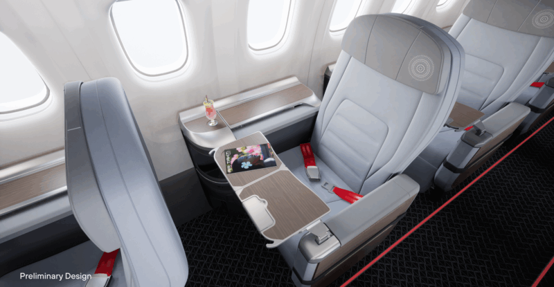 Air Tahiti premium seat from the ATR Highline all-business class config