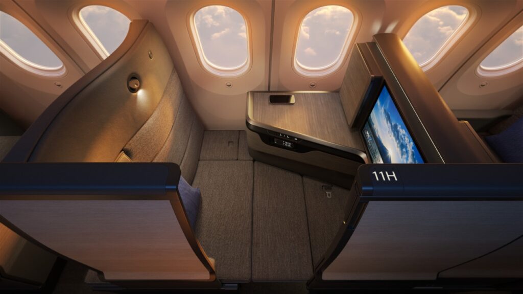Window seat in bed mode with the door open.