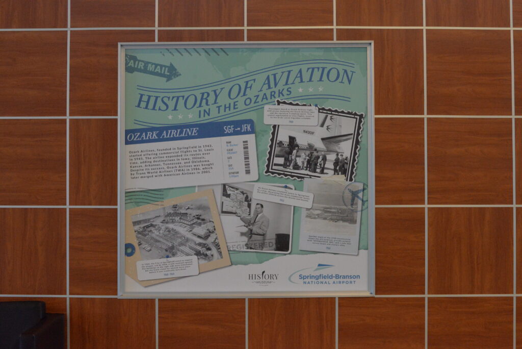 Poster showing images from the airport's past, as part of the collaboration with the History Museum at Springfield-Branson National Airport
