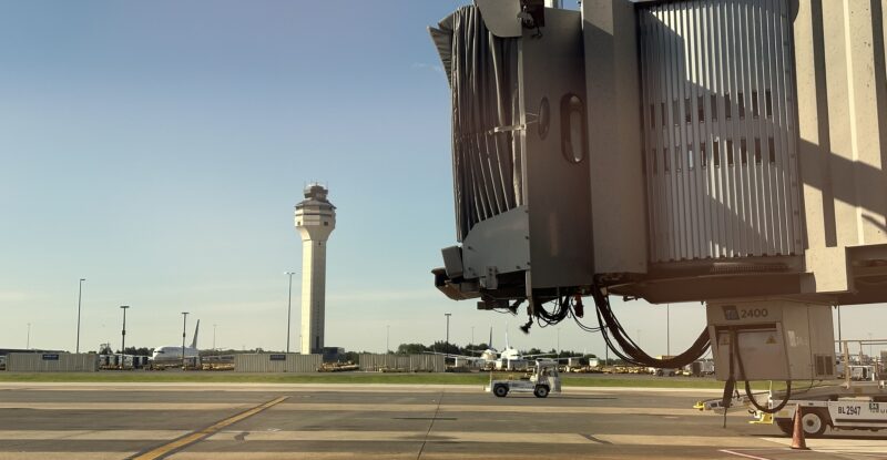 An empty gate at an airport waiting for the aircraft to arrive. Cirium is helping airlines track on-time performance with a new AI-powered tool.