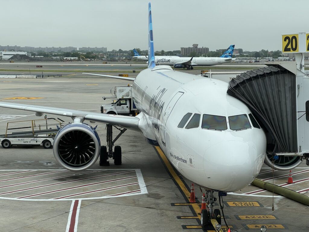 A321LR parked and ready to board