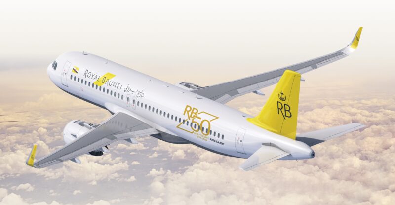 Rendering of Royal Brunei A320 in-flight. Image: RB