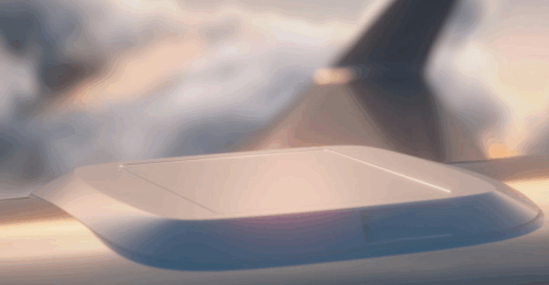 Rendering of Air New Zealand aircraft fitted with Starlink phased array antenna