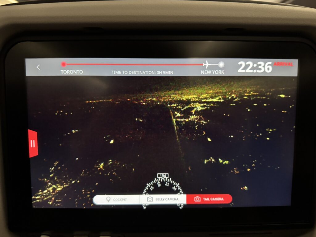 High definition external camera shows the aircraft in flight