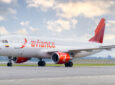 Rendering of parked Avianca jet