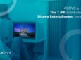 Image shows Disney content on an IFE screen with the ABOVE name and logo positioned bottom left.