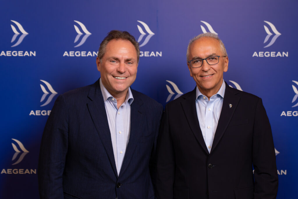 (Left to right: Chairman of AEGEAN, Mr. Eftychios Vassilakis and CEO of AEGEAN Mr. Dimitris Gerogiannis).