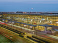 YYC airport at night all lit up.