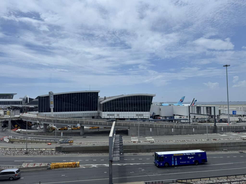 Across the street from the New Terminal One structures under construction.