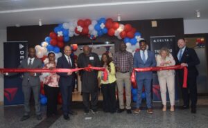 Executives at the ribbon cutting for the new Delta lounge in Lagos Airport