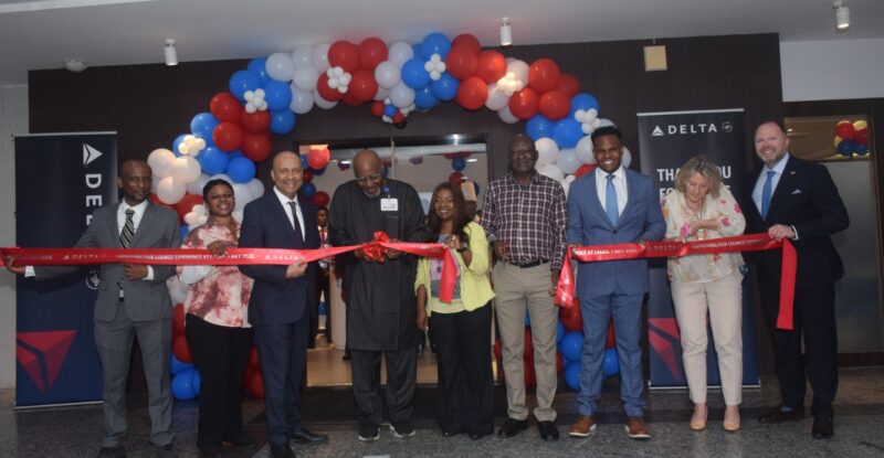 Executives at the ribbon cutting for the new Delta lounge in Lagos Airport