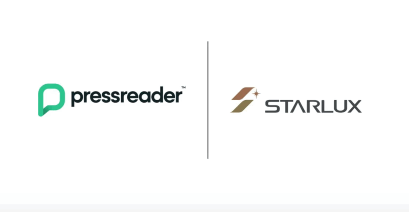 PressReader and STARLUX logos on a white background